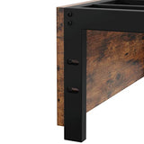 LIKIMIO King Bed Frame with Storage, 4 Drawers and Heavy Strong Metal Support Frames, Solid Stable, Noise-Free, No Box Spring Needed, Easy Assembly, Vintage Brown LIKIMIO