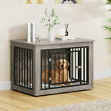DWVO Dog Crate Furniture, 38 Inch Dog Kennel Indoor Furniture End Table for Dogs, Farmhouse Decorative Wooden Cage, Chew-Resistant, Grey DWVO