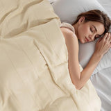 NEXHOME PRO 100% Organic Cotton Duvet Cover Full, Linen Like Pleated Textured Duvet Cover Set Yellow Tan, 3pc Bedding Set with Zipper Closure, Soft, Lightweight and Breathable(80"x90", No Comforter) NEXHOME PRO