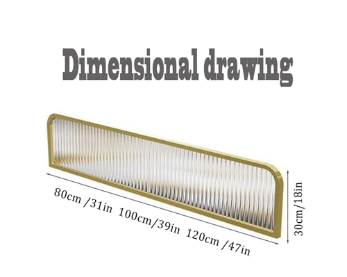 Countertop Low Fence Divide, Restaurant Decorative Partitions Grille,Dividers for Dining Areas,Gold Stainless Steels Frame Tempered Glass Panel, for Office, Restaurant, Hotel Bar (39.4 * 11.8IN) HLHHDFC