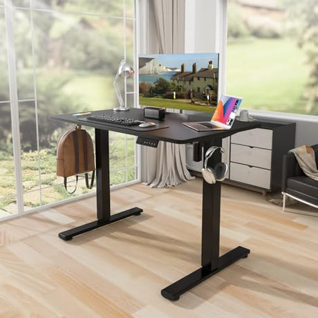 Kingant Standing Desk Height Adjustable Small Electric Stand Up Desks [35 x 20 Inch] - Ergonomic Sit Stand Desk Rising Desks for Home Office Computer Desk Stand Desk Workstation Kingant