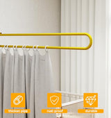 Suuiwau U-Shape Privacy Partition Curtains, Wall-Mounted Room Divider with Metal Support, 6.56ft Medical Curtain for Bedroom, Beauty Salon, Fitting Room, DIY Setup Suuiwau