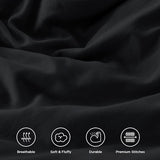 Andency Black King Comforter Set(104x90Inch), 3 Pieces Ruffle Comforter Set with 2 Pillowcases, Farmhouse Shabby Chic Lightweight Fluffy Soft Microfiber All Season Bed Set Andency