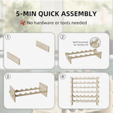 Modular Real Wood Wine Storage Racks - Stackable Free Standing Floor Wooden Wine Rack, Premium Wine Storage Rack Elegant Display and Organizing for Kitchen and Cellar 6 Tier 36 Bottles Svimi