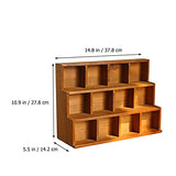 Book Display Stand Wooden Shadow Box Display Shelf: Wall Mounted Rustic Display Rack Multi Layer Stand for Action Figure Mini Figurine Vendors Zerodeko