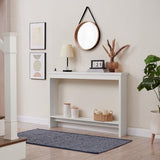 ZGREN Narrow Sofa Table with Outlet and USB Port, Behind Couch Table Skinny Console Table with Charging Station Thin and Long Slim Entryway Table for Living Room, Hallway, Entry Hall, Foyer, White ZGREN