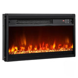 23'' Electric Fireplace Insert, SIMOE Recessed 1500W Fireplace with Multi-Color Flame & Crystal Ember Bed, 9H Timer, Thermostat & Overheat Protection, Remote Control, Fireplace Insert for TV Stand SIMOE