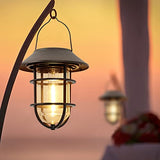 Upgrade Solar Outdoor Lights, Hanging Solar Lantern, Waterproof Solar Lights with Wall Mount Kit for Garden Patio Porch Fence Decor 2 Pack Derynome