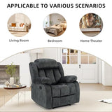 EBELLO Manual Recliner Chair, Classic and Fabric Recliner Sofa with Overstuffed Arms and Back for Living Room, Bedroom, Grey