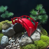 SamsGazebos Miniature Japanese Wood Garden Bridge, Red, Assembled, 25" Long X 11" Tall X 11-1/2" Wide, Made in USA SamsGazebos