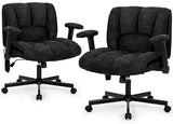 Criss Cross Legged Office Chair with Flip-Up Arms and Wheels, Wide Seat Desk Chair with Built-In Dynamic Airbag Lumbar Support, Modern Cross-Leg Chair for Home Office, Apartment, Vanity, Black Kassipo
