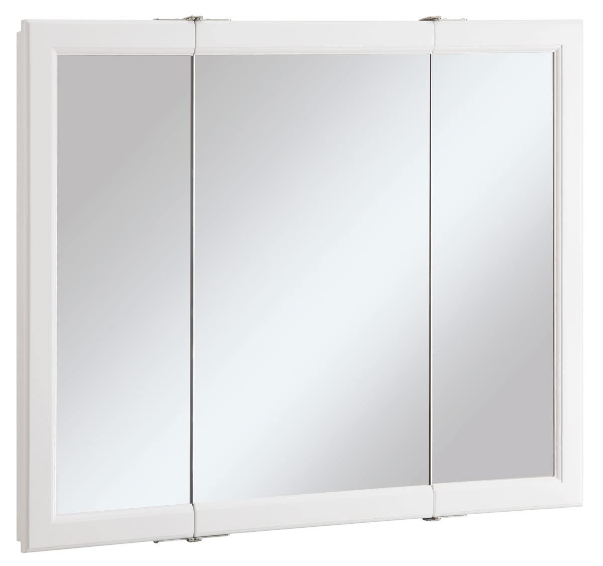 Design House 545103-WHT Wyndham Medicine Cabinet – Durable White Assembled Frame – Bathroom Wall Cabinet with Mirrored Door, 36-Inch – 4.75" X 36" X 30", White, 1 Count, Tri-View Design House
