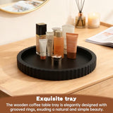Decorative Tray for Coffee Table 11" Black Round Concrete Home Decor Serving Trays for Accent Table, Console Table for Kitchen, Living Room, Home Decor(Black) YOSINXU