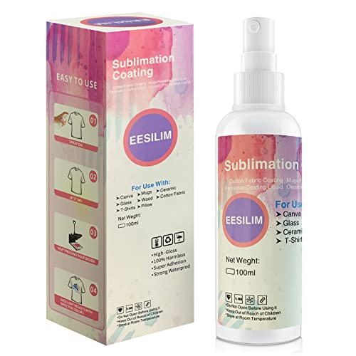 Coating Spray for Cotton Shirts,100ML Plus Spray for Cotton Blanks Shirts Polyester Tote Bag, Super Print Adhesion & Quick Dry Waterproof High Gloss Finish Eesilim