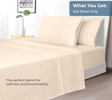 Royale Linens 100% Organic Cotton Fitted Sheet - Percale Weave - Super Soft Deep Pocket Bottom Sheets - Cream Elastic Sheet Twin Size - Twin Fitted Sheets Only - (39"x75"+15", Cream) ROYALE LINENS