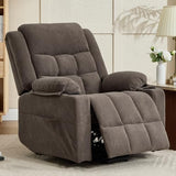 Ketaiyou Electric Power Lift Recliner Chair Sofa with Massage and Heat for Elderly, USB and Type-C Ports, Cup Holders, Infinite Position (Brown, Regular)