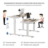 bilbil Height Adjustable Electric Standing Desk, 55 x 24 Inches Sit Stand up for Work Office Home, Ergonomic Rising Computer Table with Memory Preset with Splice Desktop (Oak, White) bilbil