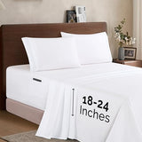 Elegant Comfort Luxury 1500 Premium Hotel Quality Microfiber 4-Piece Sheet Set - Soft, All Around Elastic 18-24 Inches Deep Fitted Sheet - Extra Deep Pocket Sheets, King, White Elegant Comfort