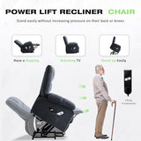 BOSMILLER Power Lift Recliner Chair with Massage and Heat for Elderly,Electric Lift Chair with USB Charging Runction and Side Pockets, Suitable for Living Rooms and bedrooms,Blue