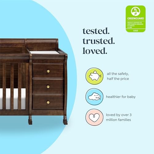 DaVinci Kalani 4-in-1 Convertible Baby Crib & Changing Table Combo - GREENGUARD Gold Certified - Toddler Bed, Daybed, Full-Size Bed Conversion - 4 Adjustable Mattress Heights - White