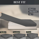 Stretch Twin Size Fitted Sheet Only - 4 Way Stretchy Jersey Knit, Snug Fit for Twin & XL Mattress(Standard/RV, Deep/Shallow), Non Slip, Cozy T-Shirt Soft & Comfortable - Dark Gray N&Y HOME