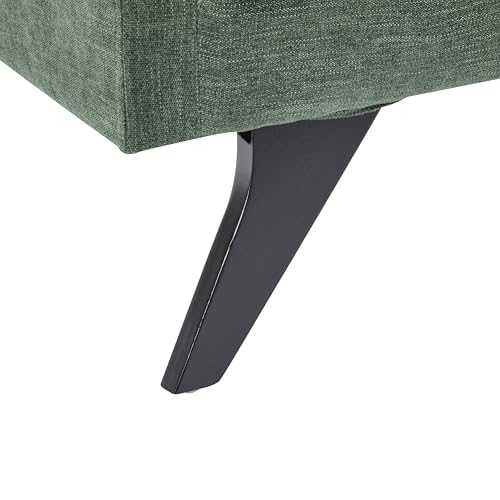 Christopher Knight Home Cagle Upholstered Loveseat Sofa with Splayed Legs, Birch Wood Frame Lounge Chair, Living Room Chaise Lounge Chair Indoor, Soft Lounge Sofa with Rolled Accent Pillow, Green Christopher Knight Home