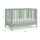 DaVinci Sammy Scallop 4-in-1 Convertible Crib in Light Sage, GREENGUARD Gold Certified DaVinci