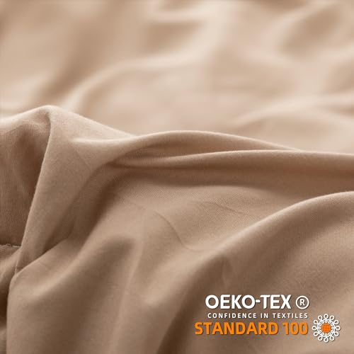 YIRDDEO Twin Comforter Set - Comforter Twin Size Bed with Ball Pom Fringe, Soft Bedding Set for All Seasons - 2 Pieces, 1 Comforter (66"x90") & 1 Pillow Sham(20"x26"), Taupe YIRDDEO