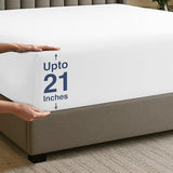 Utopia Bedding Extra Deep Pocket Full Fitted Sheet, Fits up to 21 Inch Mattress - Hotel Luxury, Soft, Breathable and Comfy - Shrinkage and Fade Resistant - Easy Care (White) Utopia Bedding