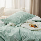 Bedsure Duvet Cover Queen Size - Reversible Green Queen Duvet Cover Set with Zipper Closure, 3 Pieces Floral Patterned Bedding Set with 8 Corner Ties and 2 Pillow Shams Bedsure