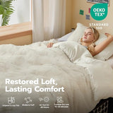 Joiedomi Tufted Twin Comforter Set, 2 Pieces Beige Boho Twin Bedding Set with 1 Plaid Geometric Comforter and 1 Pillow Sham, Checkered Bed in a Bag for All Seasons Joiedomi