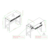 Walker Edison Office Writing and Computer Desk Spacious Desktop, Complementary in Living Spaces, 38 Inch, Reeded Lift-Top Coastal Oak Walker Edison
