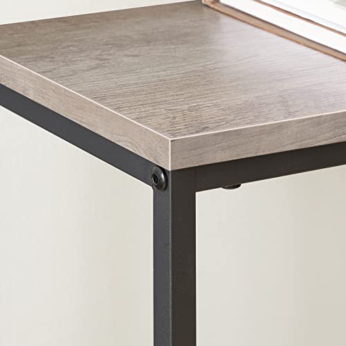 HOOBRO 29.5 Inches Console Table, Narrow Entryway Table with Shelves, Small Sofa Table, Side Table, Display Table, for Hallway, Living Room, Bedroom, Foyer, Greige and Black BG22XG01 HOOBRO