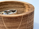Kimberly Ann Creations Jewelry Tray Ring Dish Solid Oak Wood Wedding Ring Holder - Bedside Sink Dresser - Compact 2" Round - Wooden Display - Smooth Kimberly Ann Creations