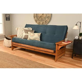 Kodiak Furniture 75" Traditional Full-Size Suede Fabric Futon Mattress with Coil Hinged Innerspring Unit, Foam Construction, Tufted Cover, in Blue Finish, Frame Not Included Kodiak Furniture