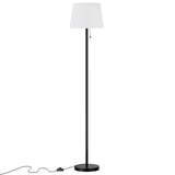 Raexpectis Modern Floor Lamp with Adjustable Brightness, Remote Control, Black, LED Bulbs, White Shade, Foot Switch, Easy Assembly Raexpectis