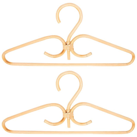 Luejnbogty 2Pcs Rattan Clothes Hanger Natural Rattan Hand-Woven 3 Hook Hanger for Home Wardrobe Clothing Store Decor 40x20cm Luejnbogty