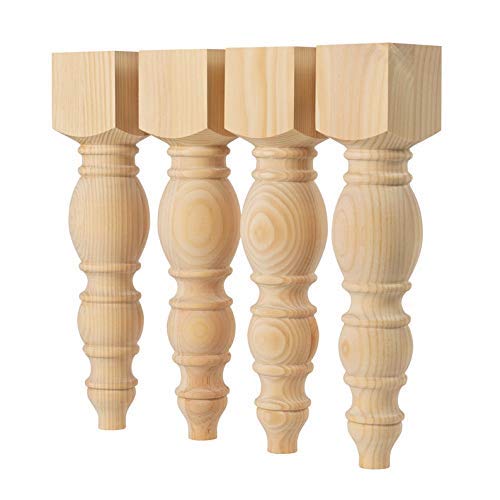 CAROLINA LEG CO. Modern Chunky Bench Legs - Perfect for Coffee Tables - Set of 4 - Made in NC - Dimensions: 3.5" x 16" CAROLINA LEG CO.