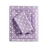 Intelligent Design Purple Twin Size Sheet Sets Kids Polka Dot Sheets for Girls 100% Cotton Percale Soft Flat and Fitted Sheet, Pillowcase, Breathable All Season Bed Set, Fits up to 14" Mattress Intelligent Design