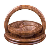 Handmade Wood Carving Fruit Plate -Wooden Fruit Basket, Foldable Dried Fruit Basket Collapsible Bread Nuts Baskets, Fruit Gift Basket - Birthday, Coxolx