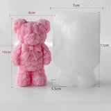 Rose Bear Heart Cylinder Candle & Resin Mold - Resin Casting Silicone Molds for Home Decor & Candle Making Wave Spiral Mold