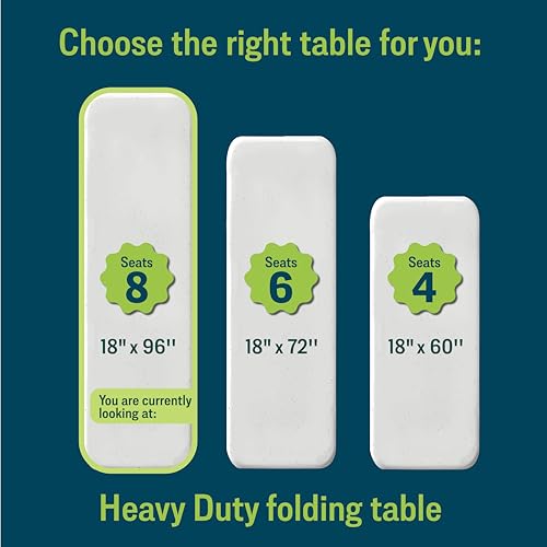 Seminar Folding Table by National Public Seating – 18x96 Portable, Heavy-Duty Foldable Table Indoor/Outdoor Table for Office, Conferences & Training Rooms – Lightweight & Durable, Speckled Gray National Public Seating