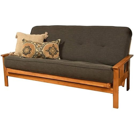 Pemberly Row 8" Full Size Spring Futon Mattress Replacement, Linen Sleeper Sofa Bed Mattress, Charcoal Gray-Frame Not Included Pemberly Row