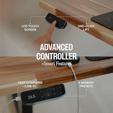 COREMINDED Dual Motor Standing Desk Frame – Heavy Duty, Powerful, 3 Stages Electric Height Adjustable Stand Up Desk Frame for Workstations with LCD Controller & Extras (Black) COREMINDED
