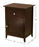 Winsome Eugene Accent Table, 18.90"W x 14.96"D x 25"H, Espresso Winsome