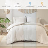 Codi Beige Twin Comforter Set for Girls - Boho Aesthetic Pom Fringe Design Cute Bedding, Soft Washed Microfiber Taupe Bed Sets, Lightweight Chic,1 Comforter & 1 Pillowcase Codi