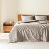 Comfort Spaces Taupe Queen Duvet Cover Set - 3 Pieces Breathable Dotted Weave Texture Duvet Sets, Modern Farmhouse Boho Duvet Cover & Sham, All Season Microfiber Queen Bed Set, Full/Queen Comfort Spaces