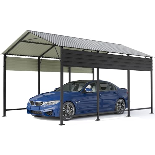 Patiowell 10x15 FT Metal Carport, Outdoor Heavy-Duty Car Port Patiowell