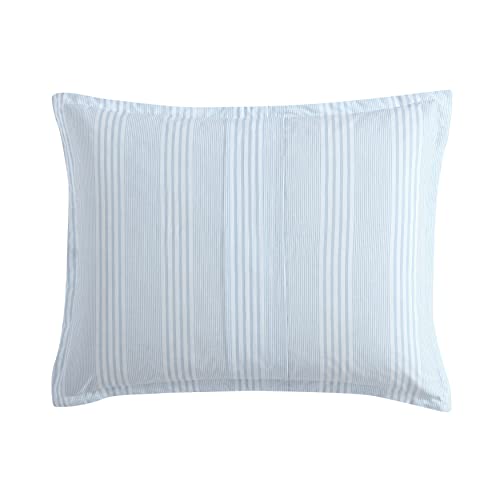 Laura Ashley- King Comforter Set, Cotton Reversible Bedding Set with Matching Sham(s), Farmhouse Home Décor (Bedford Blue, King) Laura Ashley