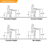 Awonde 26" Swivel Bar Stools Set of 2 Industrial Metal Counter Height Stools with Wood Top Matte Black Awonde